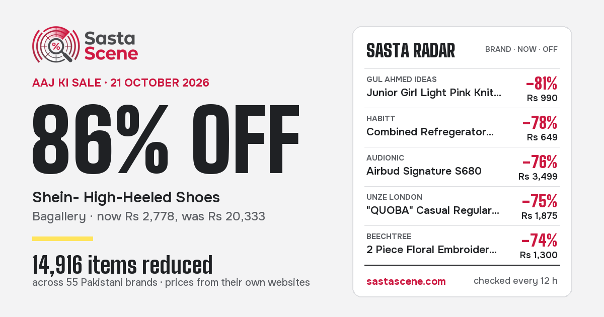 Price Drops 21 October 2026: Bagallery Heels 86% Off